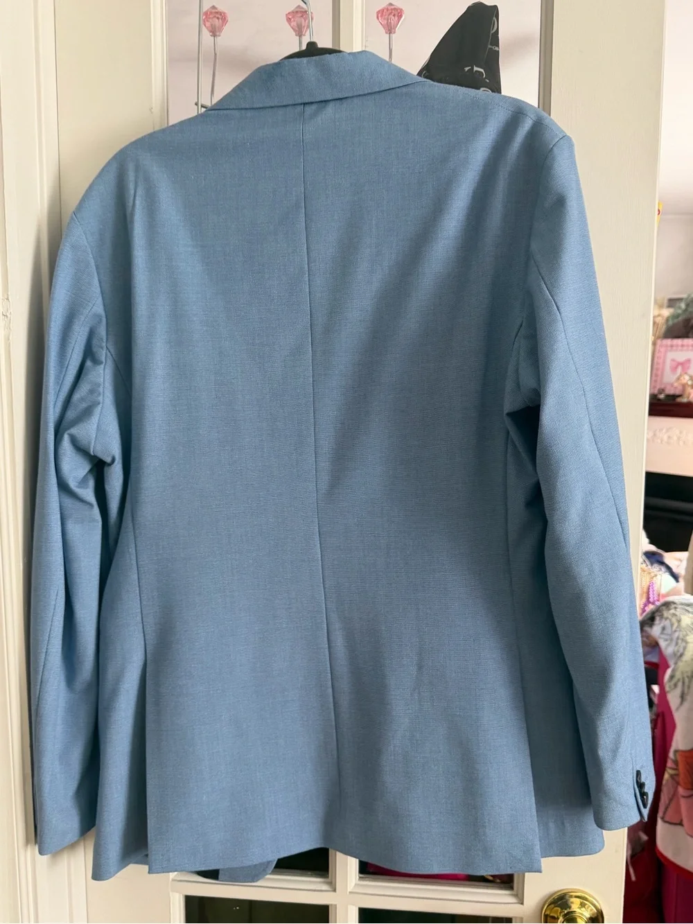 Zara Sky Blue Single-Breasted Blazer